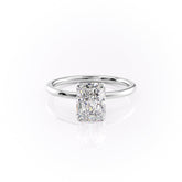 Radiant Glory 3.02 Carat VVS1 Lab-Grown Hidden Halo Engagement Ring in 18K White Gold Front View