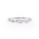 Radiant Vine VVS1 Lab-Grown Wedding Ring in 18K White Gold Front View