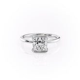 Regal Bezel 2.05 Carat VVS Lab-Grown Princess Solitaire Engagement Ring in 18K White Gold Front Side View
