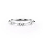 Serene Meadow VVS1 Lab‑Grown Half Eternity Wedding Band in 18K White Gold Front View