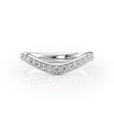 Serpentine Harmony VVS1 Lab-Grown Half Eternity Wedding Ring in 18K White Gold Front View