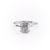 Sleek Bezel 2.02 Carat VVS Lab-Grown Cushion Solitaire Engagement Ring in 18K White Gold Front Side View