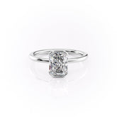 Timeless Bezel 2.10 Carat VVS1 Lab-Grown Radiant Solitaire Engagement Ring in 18K White Gold Front Side View
