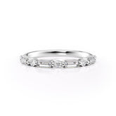 Timeless Grace VVS1 Lab-Grown Half Eternity Wedding Band in 18K White Gold Front View