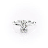 Timeless Oval 2.09 Carat VVS1 Lab-Grown Hidden Halo Engagement Ring in 18K White Gold Front View