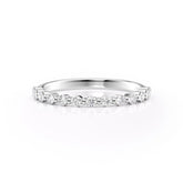 Timeless Sparkle VVS1 Lab-Grown Half-Eternity Wedding Ring in 18K White Gold Front View