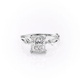 Twilight 2.55 Carat VVS1 Lab-Grown Princess Three Stone Engagement Ring in 18K White Gold Front View
