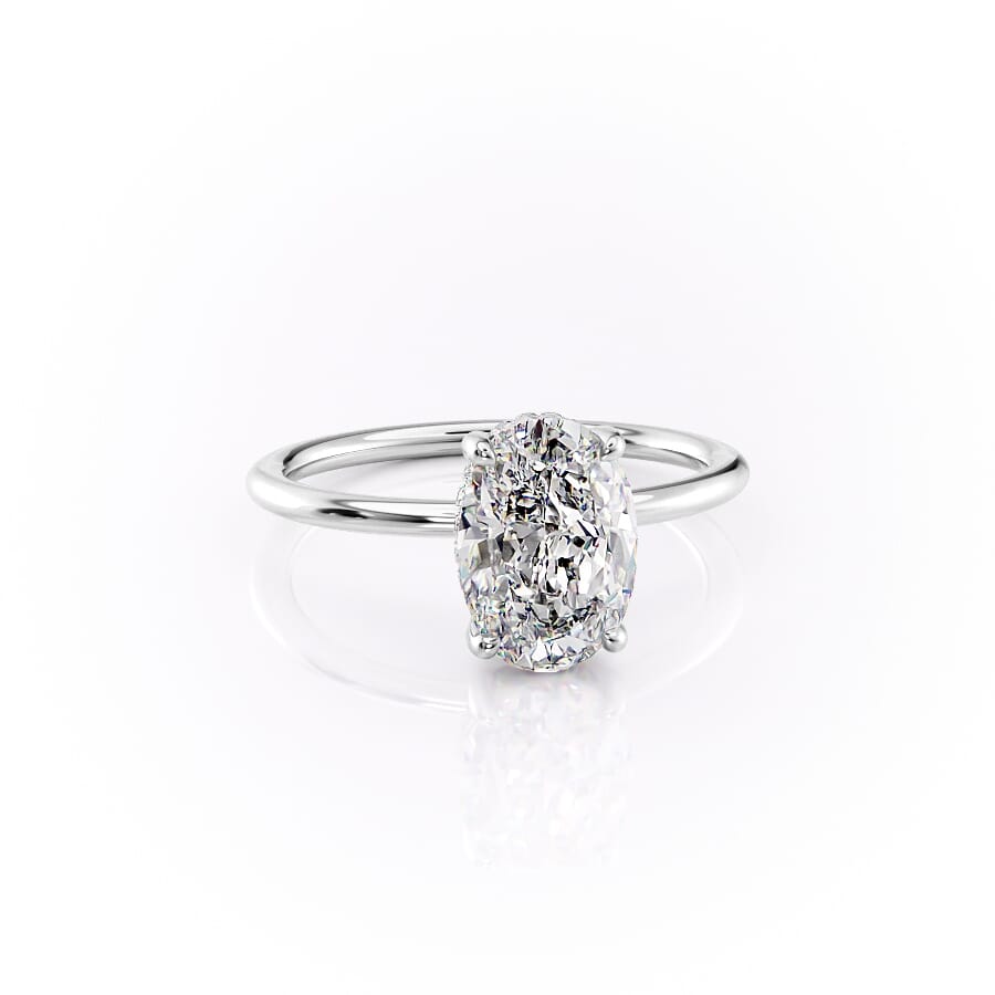 Elysian Oval 1.58 Carat VVS1 Lab-Grown Hidden Halo Engagement Ring in 18K White Gold Right View
