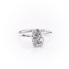Elysian Oval 1.58 Carat VVS1 Lab-Grown Hidden Halo Engagement Ring in 18K White Gold Right View