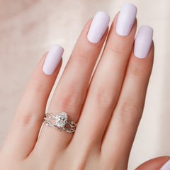 Lustrella 2.50 Carat Oval VVS Lab-Grown Three Stone Engagement Ring 18K Gold