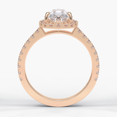 Apex 1.83 Carat Pear VS1 Lab-Grown Halo Engagement Ring in 18K Rose Gold