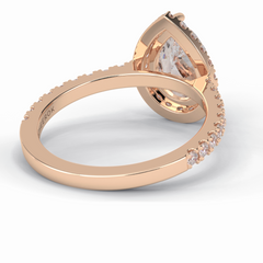 Apex 1.83 Carat Pear VS1 Lab-Grown Halo Engagement Ring in 18K Rose Gold