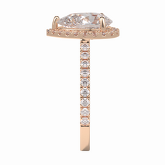 Apex 1.83 Carat Pear VS1 Lab-Grown Halo Engagement Ring in 18K Rose Gold