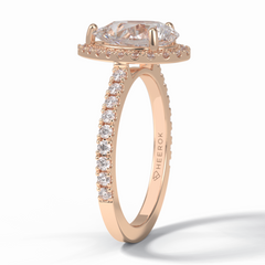 Apex 1.83 Carat Pear VS1 Lab-Grown Halo Engagement Ring in 18K Rose Gold
