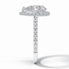 Apex 1.83 Carat Pear VS1 Lab-Grown Halo Engagement Ring in 18K White Gold