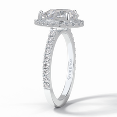 Apex 1.83 Carat Pear VS1 Lab-Grown Halo Engagement Ring in 18K White Gold