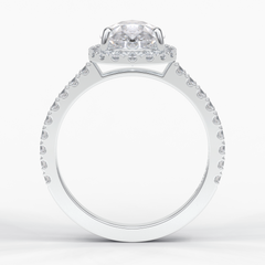 Apex 1.83 Carat Pear VS1 Lab-Grown Halo Engagement Ring in 18K White Gold
