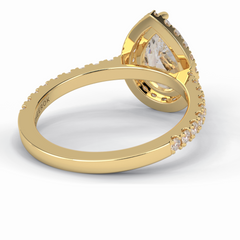 Apex 1.83 Carat Pear VS1 Lab-Grown Halo Engagement Ring in 18K Yellow Gold