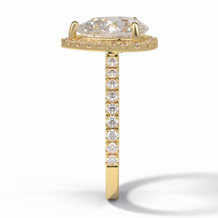 Apex 1.83 Carat Pear VS1 Lab-Grown Halo Engagement Ring in 18K Yellow Gold