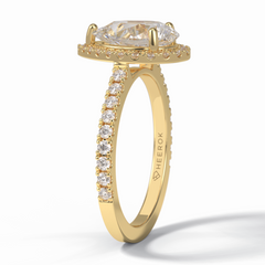 Apex 1.83 Carat Pear VS1 Lab-Grown Halo Engagement Ring in 18K Yellow Gold