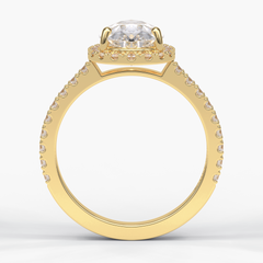 Apex 1.83 Carat Pear VS1 Lab-Grown Halo Engagement Ring in 18K Yellow Gold