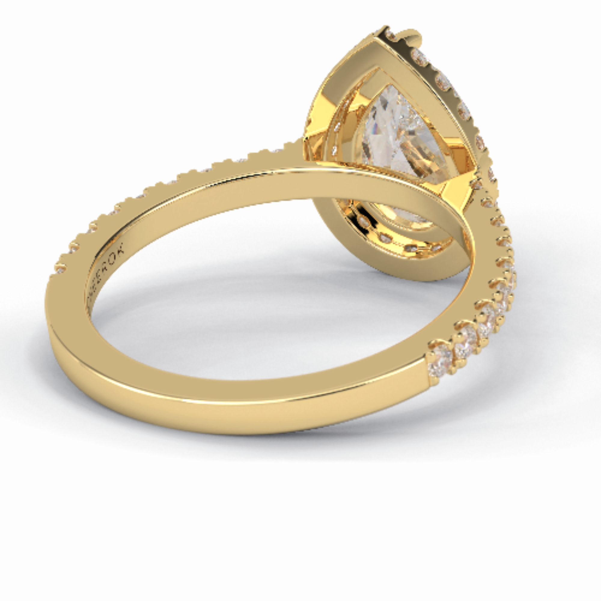 Apex 1.83 Carat Pear VVS1 Moissanite Halo Engagement Ring in 18K Yellow Gold