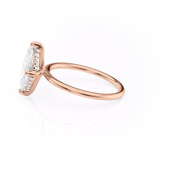 Aria Dazzle 1.87 Carat VVS Lab-Grown Marquise Hidden Halo Engagement Ring in 18K Rose Gold Left View