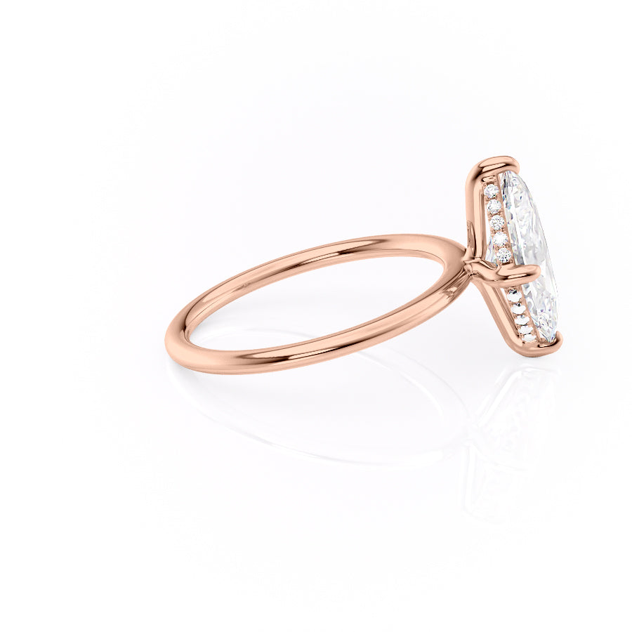 Aria Dazzle 1.87 Carat VVS Lab-Grown Marquise Hidden Halo Engagement Ring in 18K Rose Gold Right View