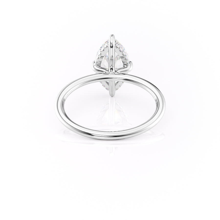 Aria Dazzle 1.87 Carat VVS Lab-Grown Marquise Hidden Halo Engagement Ring in 18K White Gold Back View