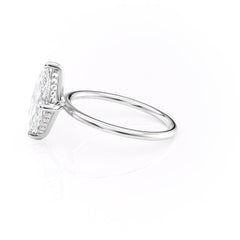 Aria Dazzle 1.87 Carat VVS Lab-Grown Marquise Hidden Halo Engagement Ring in 18K White Gold Left View