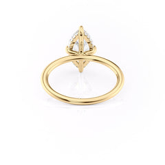 Aria Dazzle 1.87 Carat VVS Lab-Grown Marquise Hidden Halo Engagement Ring in 18K Yellow Gold Back View