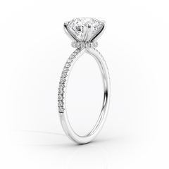 Aurora Beam 3.03 Carat VVS1 Lab-Grown Marquise Hidden Halo Pave Engagement Ring in 18K White Gold Standing View