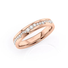 Aurora Flow VVS1 Lab-Grown Half Eternity Wedding Band in 18K Rose Gold Standing View