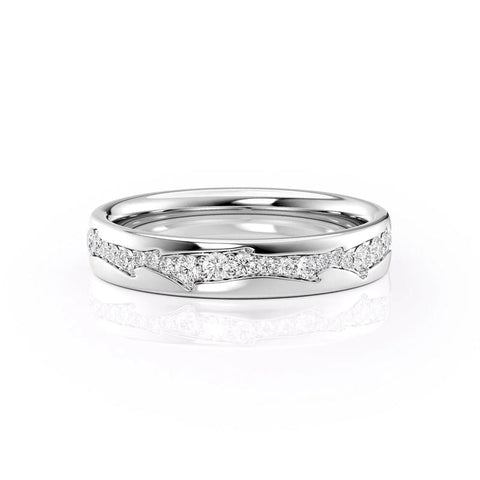 Aurora Flow VVS Lab-Grown Half Eternity Wedding Band in 18K Gold