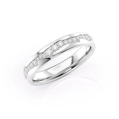 Aurora Flow VVS1 Lab-Grown Half Eternity Wedding Band in 18K White Gold Standing View
