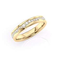 Aurora Flow VVS1 Lab-Grown Half Eternity Wedding Band in 18K Yellow Gold Standing View