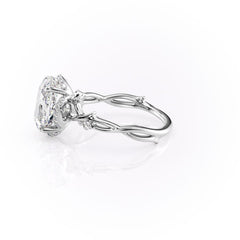 Aurora Halo 1.50 Carat VVS1 Lab‑Grown Oval Halo Engagement Ring in 18K White Gold Left View