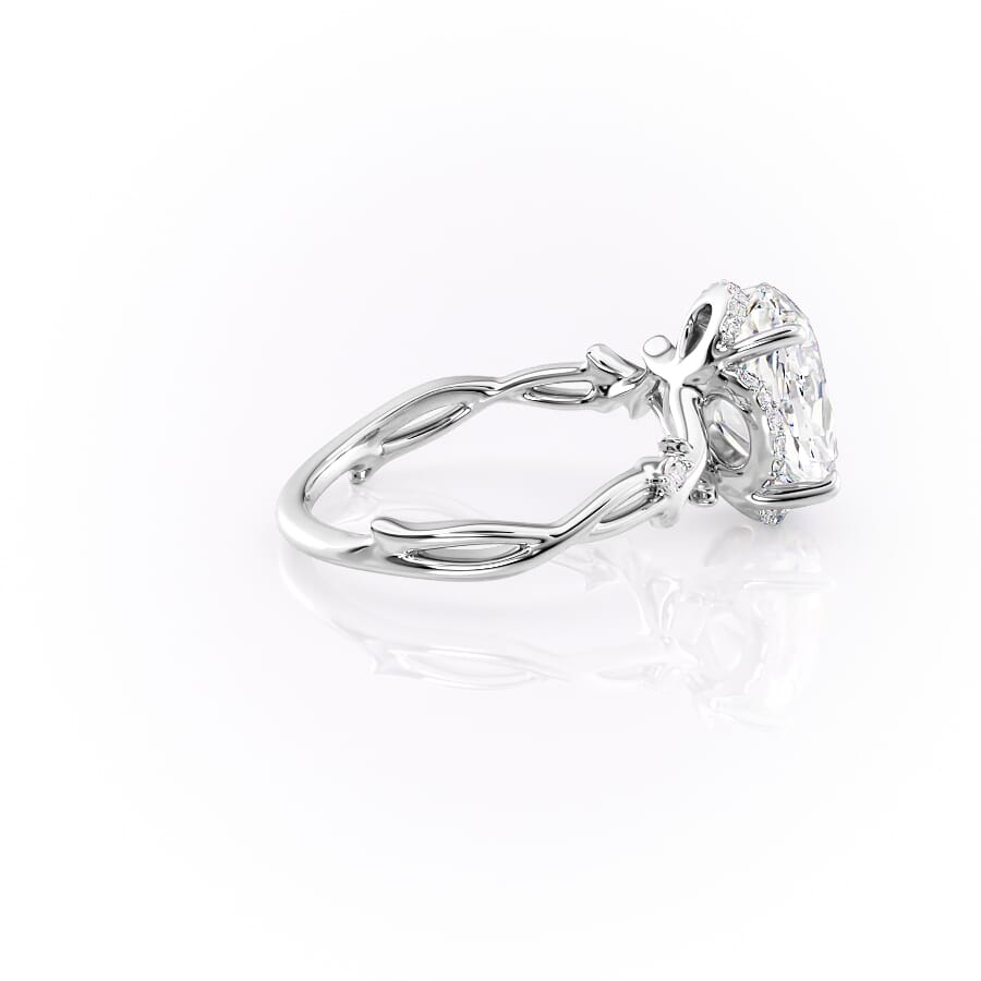 Aurora Halo 1.50 Carat VVS1 Lab‑Grown Oval Halo Engagement Ring in 18K White Gold Right View