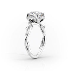 Aurora Halo 1.50 Carat VVS1 Lab‑Grown Oval Halo Engagement Ring in 18K White Gold Standing View