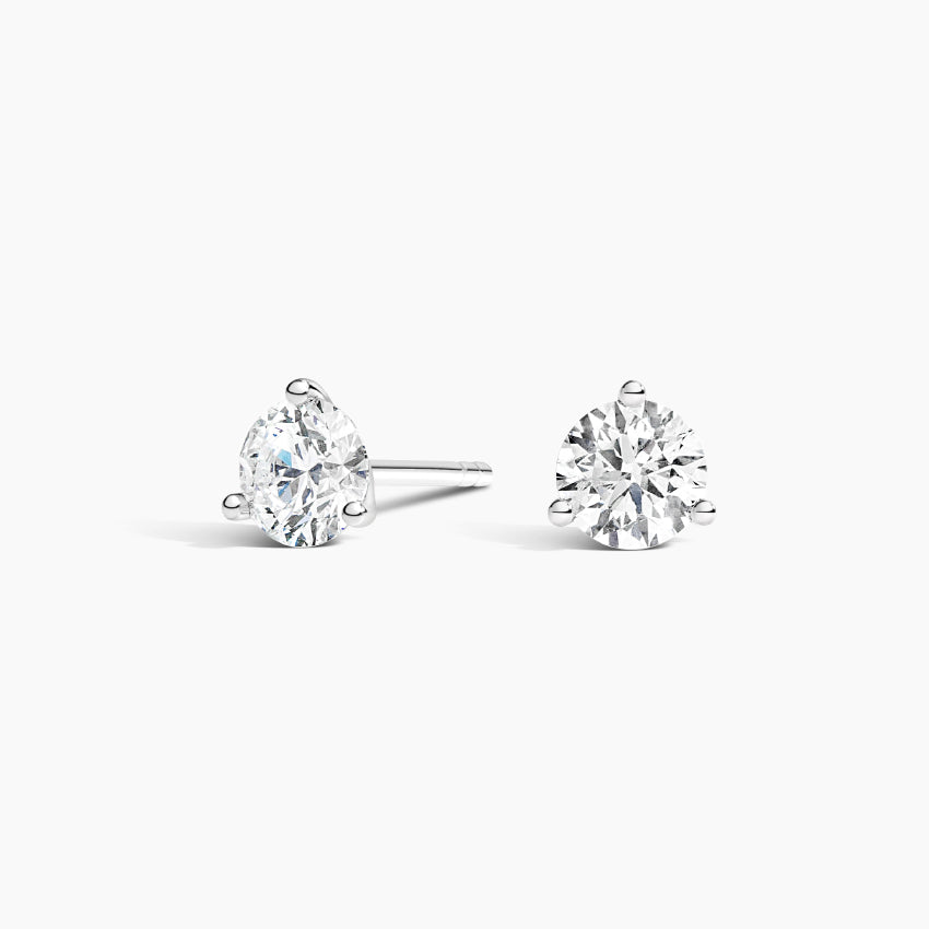 Three-Prong Martini Round Diamond Stud Earrings