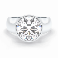 Beacon 3.60 Carat Round VS1 Lab-Grown Bezel Engagement Ring in 18K White Gold