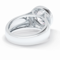 Beacon 3.60 Carat Round VS1 Lab-Grown Bezel Engagement Ring in 18K White Gold