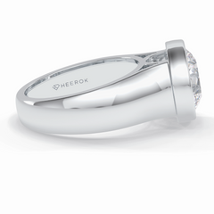 Beacon 3.60 Carat Round VS1 Lab-Grown Bezel Engagement Ring in 18K White Gold