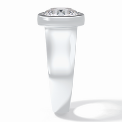 Beacon 3.60 Carat Round VS1 Lab-Grown Bezel Engagement Ring in 18K White Gold