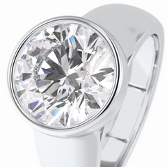 Beacon 3.60 Carat Round VS1 Lab-Grown Bezel Engagement Ring in 18K White Gold