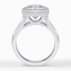 Beacon 3.60 Carat Round VS1 Lab-Grown Bezel Engagement Ring in 18K White Gold