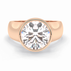 Beacon 3.60 Carat Round VS1 Lab-Grown Bezel Engagement Ring in 18K Rose Gold