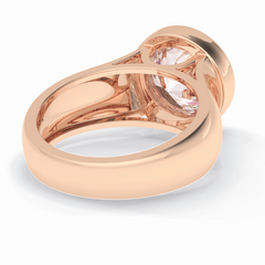 Beacon 3.60 Carat Round VS1 Lab-Grown Bezel Engagement Ring in 18K Rose Gold