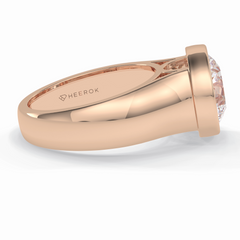 Beacon 3.60 Carat Round VS1 Lab-Grown Bezel Engagement Ring in 18K Rose Gold