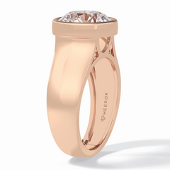Beacon 3.60 Carat Round VS1 Lab-Grown Bezel Engagement Ring in 18K Rose Gold